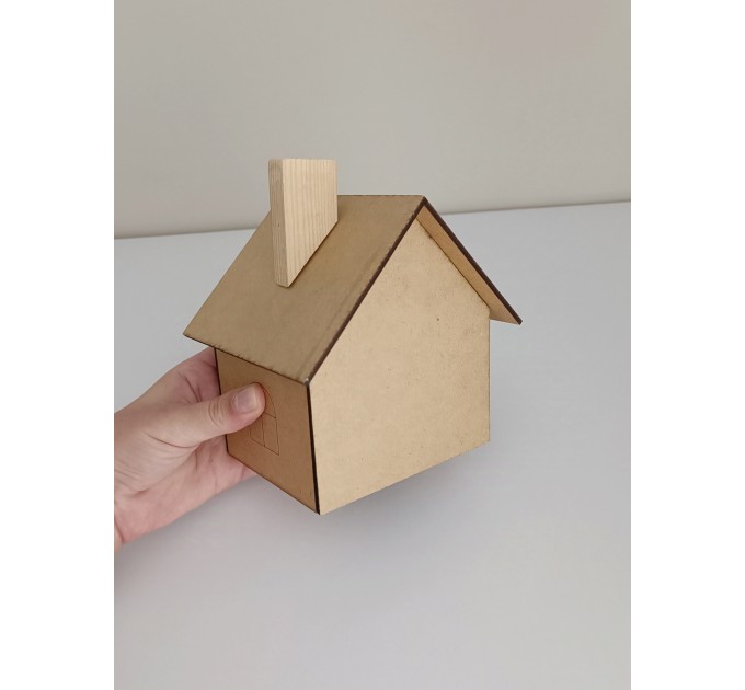 MDF House Blank for Decorating/3D Wood Shape for Shabby Chic, Scrapbooking, Junk Journal, Wedding DIY Craft Supplies,Sewing Design,Decoupage