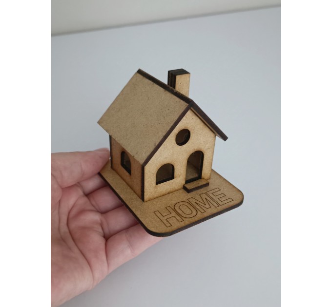 Blank MDF House for Crafting, DIY Wooden House Shape, Craft Supply, MDF House Base, For Painting, Decoupage, Scrapbooking, Home Decoration