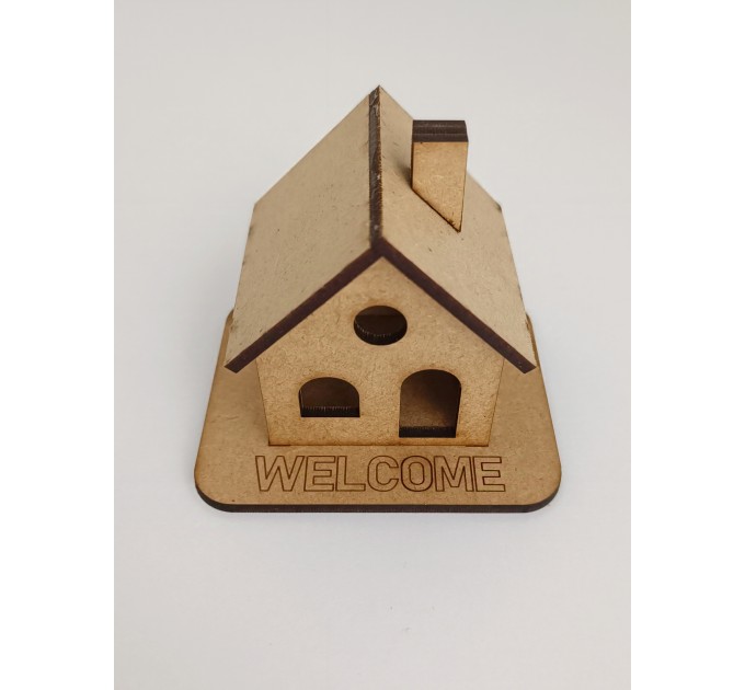 Blank MDF House for Crafting, DIY Wooden House Shape, Craft Supply, MDF House Base, For Painting, Decoupage, Scrapbooking, Home Decoration