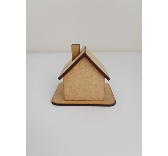 Blank MDF House for Crafting, DIY Wooden House Shape, Craft Supply, MDF House Base, For Painting, Decoupage, Scrapbooking, Home Decoration