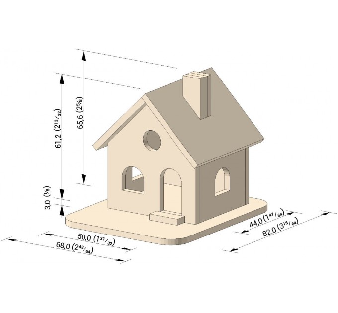 Blank MDF House for Crafting, DIY Wooden House Shape, Craft Supply, MDF House Base, For Painting, Decoupage, Scrapbooking, Home Decoration