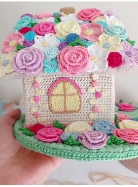 Handmade Colorful Crochet Fairy Cottage – Flower House