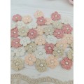 Flowers for craft, 40pcs. Sewing flower embellishment. Neutral color flowers. Junk Journal Decor. Miniature supplies. Making accessori