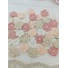 Flowers for craft, 40pcs. Sewing flower embellishment. Neutral color flowers. Junk Journal Decor. Miniature supplies. Making accessori