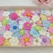 Flowers for craft, 30 pcs. Flowers for scrapbooking. Sewing flower embellishment. Making hair band. Multicolored flowers. Appliques.