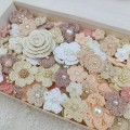 Set of small flowers for craft,80 pcs/Sewing embellishment/Craft DIY flowers/Pearl flowers /Junk journal decor/ Hairband flower Scrapbooking