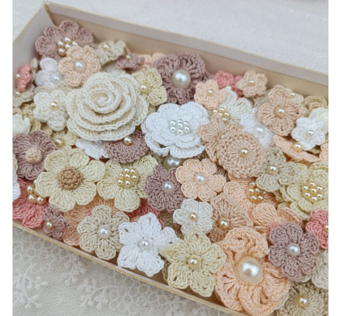 Set of small flowers for craft,80 pcs/Sewing embellishment/Craft DIY flowers/Pearl flowers /Junk journal decor/ Hairband flower Scrapbooking