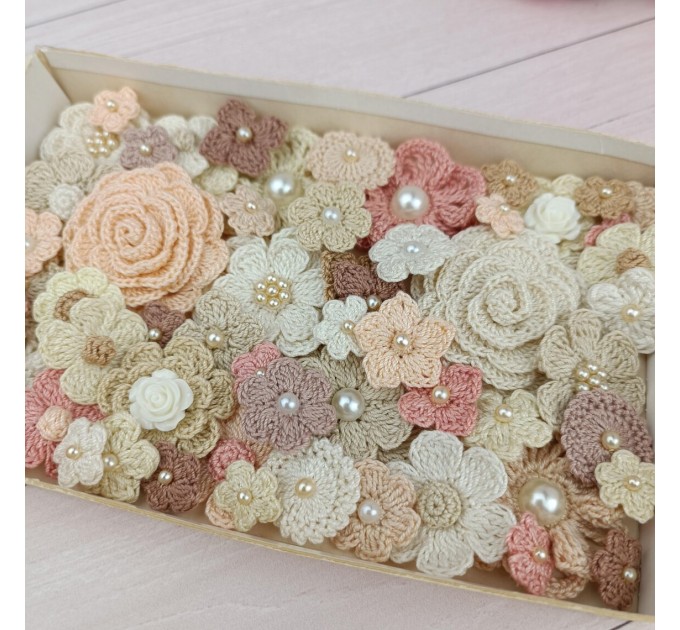 Flowers for craft, 80pcs. Sewing flower embellishment. Imitation of vintage flowers. Wedding decoration. Brooch Flower. Hairband flower.