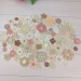 Flowers for craft, 80pcs. Sewing flower embellishment. Imitation of vintage flowers. Wedding decoration. Brooch Flower. Hairband flower.