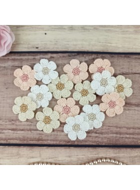 Flowers for craft, 15 pcs. Flowers for scrapbooking. Pastel Flower embellishment. Junk journal flowers. Boho flowers.Wedding craft flowers.