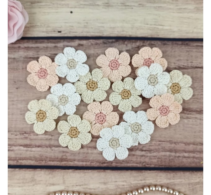 Flowers for craft, 15 pcs. Flowers for scrapbooking. Pastel Flower embellishment. Junk journal flowers. Boho flowers.Wedding craft flowers.