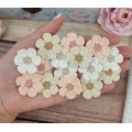 Flowers for craft, 15 pcs. Flowers for scrapbooking. Pastel Flower embellishment. Junk journal flowers. Boho flowers.Wedding craft flowers.