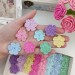 Crochet flowers 40pcs. Flowers for scrapbooking. Sewing flower embellishment. Making hair band. Colorful craft. Baby craft embellis.Applique