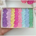 Crochet flowers 40pcs. Flowers for scrapbooking. Sewing flower embellishment. Making hair band. Colorful craft. Baby craft embellis.Applique