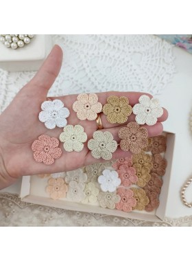 Flowers for craft,40 pcs. Flowers in neutral colors.Sewing flower embellishment.Wedding craft supplies.Applique flower.Junk Journal Flowers.