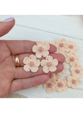 Flowers for craft, 25 pcs.Flowers in neutral colors.Sewing flower embellishment.Wedding craft supplies.Applique flower.Junk Journal Flowers.