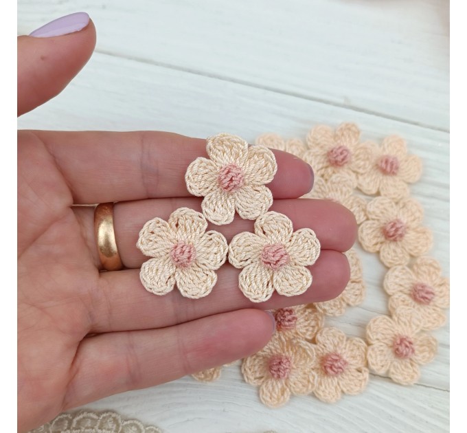 Flowers for craft, 25 pcs.Flowers in neutral colors.Sewing flower embellishment.Wedding craft supplies.Applique flower.Junk Journal Flowers.