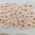 Flowers for craft, 25 pcs.Flowers in neutral colors.Sewing flower embellishment.Wedding craft supplies.Applique flower.Junk Journal Flowers.