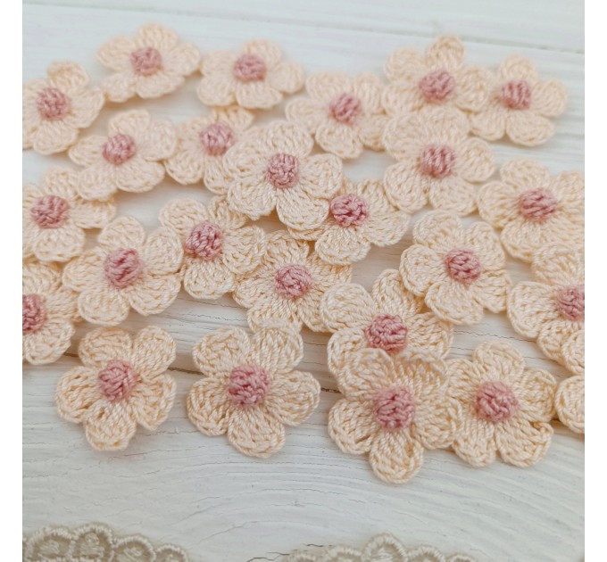 Flowers for craft, 25 pcs.Flowers in neutral colors.Sewing flower embellishment.Wedding craft supplies.Applique flower.Junk Journal Flowers.