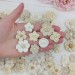 Flowers for crafts,100pcs. Sewing embellishment.Craft DIY flowers. Pearl flowers for craft.Junk journal decor. Hairband flower. Scrapbooking