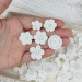 50pcs of miniature flowers. White flowers for craft. Applique. Scrapbooking. Pearl Embellishment. Wedding craft flowers.