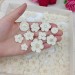 Mix crocheted flowers for craft,100 pcs/Sewing embellishment/Craft DIY flowers/Pearl flowers/Junk journal decor/Hairband flower/Scrapbooking