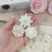 Flowers for craft, 15pcs.Imitation of vintage flowers.Wedding decoration.Brooch Flower.Hairband flower.Junk journal decoration.Embellishment