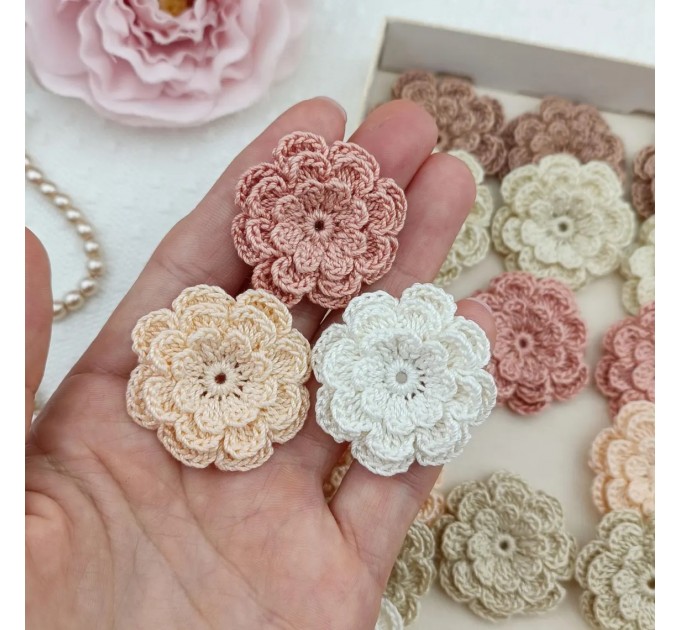 Set flowers for craft, 18 pcs.Scrapbooking supplies.Sewing embellishment.Flowers for headband.Hair accessories.Brooch flowers.Hat decoration