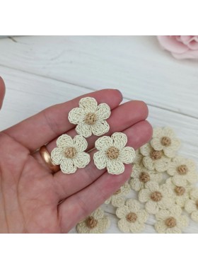 Flowers for craft, 25 pcs.Flowers in neutral colors.Sewing flower embellishment.Wedding craft supplies.Applique flower.Junk Journal Flowers.