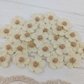 Flowers for craft, 25 pcs.Flowers in neutral colors.Sewing flower embellishment.Wedding craft supplies.Applique flower.Junk Journal Flowers.