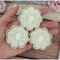 Flowers for craft, 3 pcs. Flowers for scrapbooking. Crafts DIY. Pearl embellishment. Hair band supplies. Flowers embellishment. Scrapboking