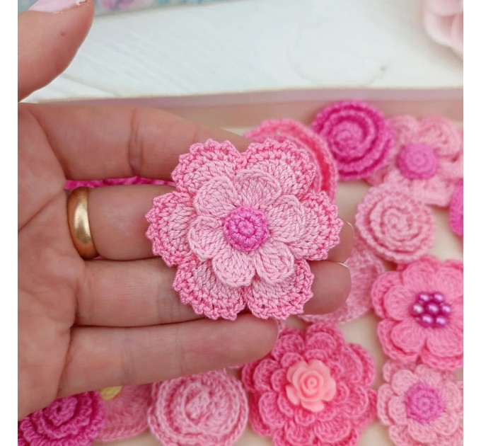 Flowers for craft, 20pcs. Flowers for decorate. Sewing flower embellishment. Junk Journal Decor. Making accessories. Doll making supplies.