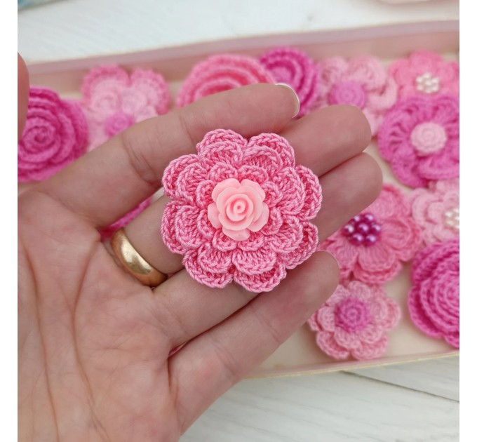 Flowers for craft, 20pcs. Flowers for decorate. Sewing flower embellishment. Junk Journal Decor. Making accessories. Doll making supplies.