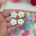 Mix crocheted flowers for craft projects, 50pcs. Scrapbooking. Sewing Pearl Embellishment. Hair Band Supplies. Miniature Applique.Baby craft