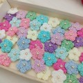 Mix crocheted flowers for craft projects, 50pcs. Scrapbooking. Sewing Pearl Embellishment. Hair Band Supplies. Miniature Applique.Baby craft