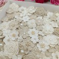 Mix crocheted flowers for craft,100 pcs