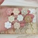 Flowers for craft, 80pcs. Sewing embellishment.Craft DIY flowers. Pearl flowers for craft.Junk journal decor. Hairband flower. Scrapbooking