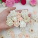 Flowers for craft, 80pcs. Sewing flower embellishment. Neutral color flowers. Junk Journal Decor. Miniature supplies. Making accessories.