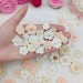 Flowers for craft, 80pcs. Sewing flower embellishment. Neutral color flowers. Junk Journal Decor. Miniature supplies. Making accessories.