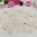 Flowers for craft, 80pcs. Sewing flower embellishment. Neutral color flowers. Junk Journal Decor. Miniature supplies. Making accessories.