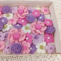 Flowers for craft, 50 pcs. Flowers for scrapbooking. Crafts DIY. Pearl embellishment. Hair band supplies. Flowers embellishment. Scrapboking