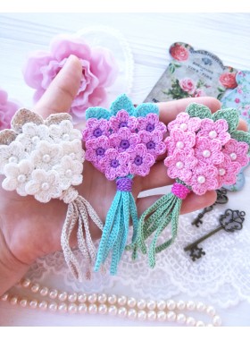 Crochet bouquet applique.