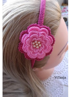 Multilayer Crochet Flower Pattern. Make hair accessories. Wedding decorations.