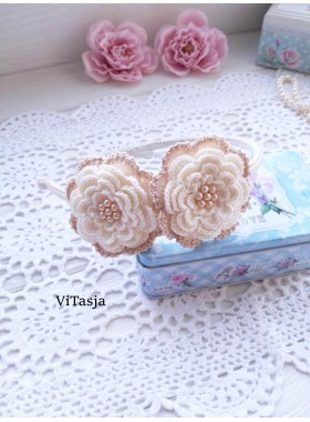 Multilayer Crochet Flower Pattern. Make hair accessories. Wedding decorations.