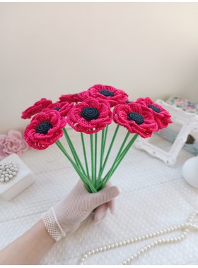 Crochet poppies.